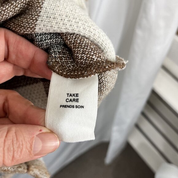 Anthropologie Avec Les Filles Plaid Brown & Cream Shacket Women's Size 3X - Picture 3 of 8